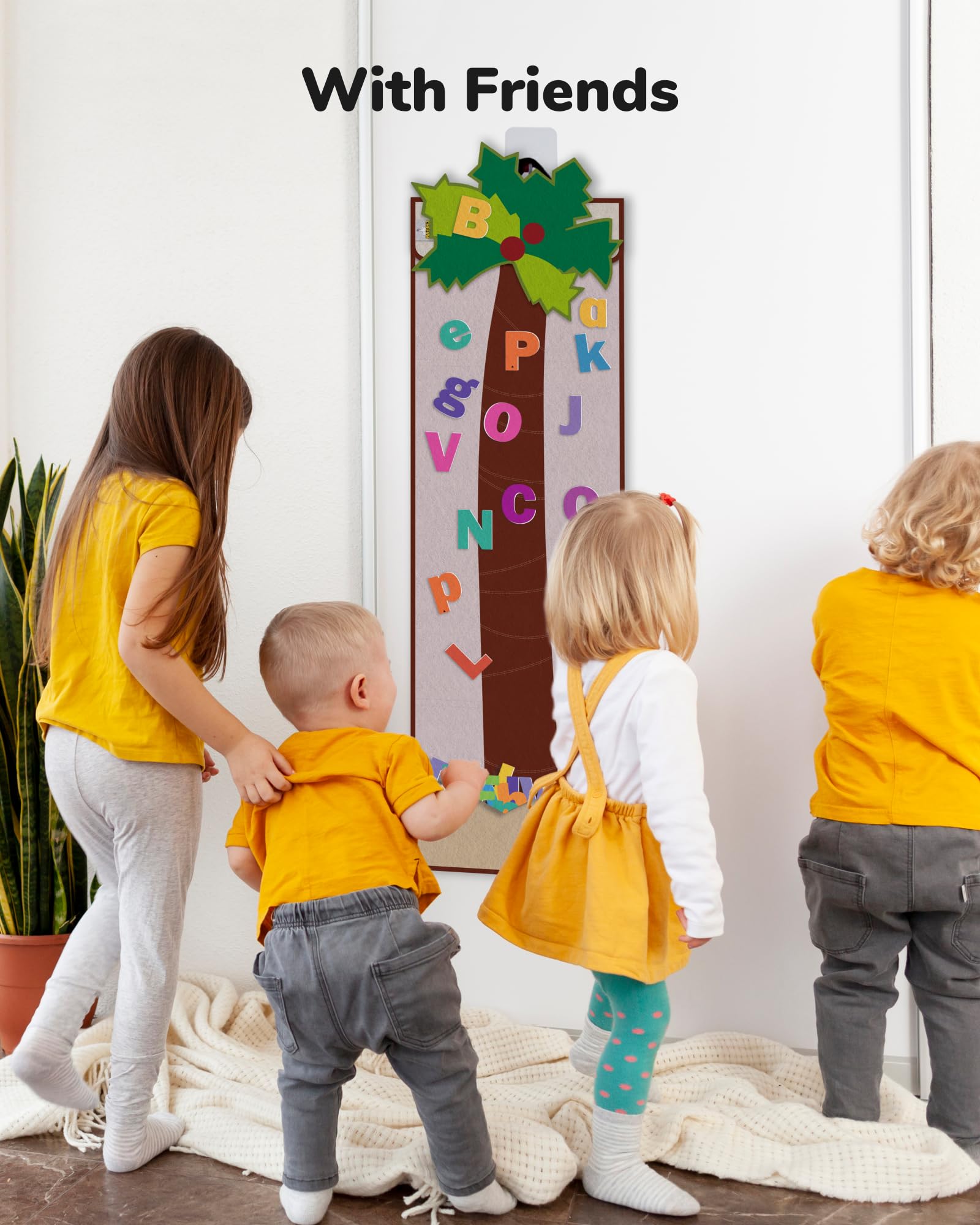 CHEFAN Letter Tree soft felt material is safe and durable