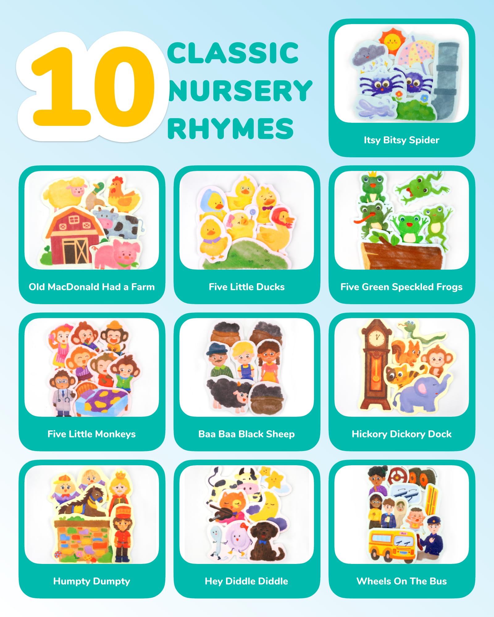 CHEFAN Old MacDonald felt pieces for hands-on circle time learning