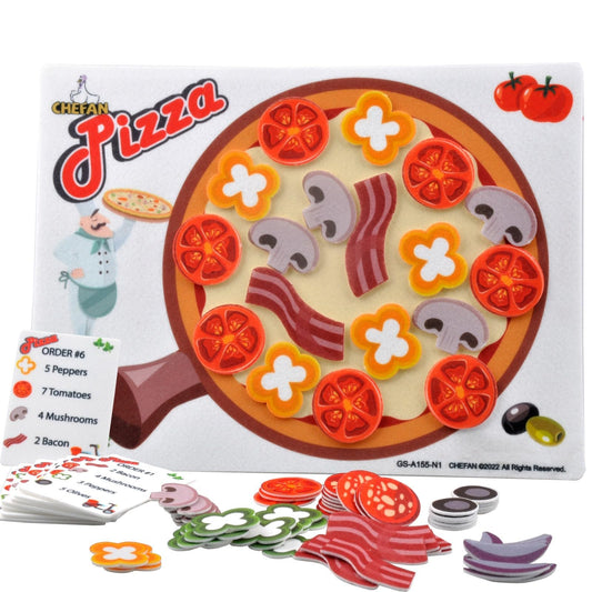 CHEFAN Pizza Counting Toddler Toys box-front view for imaginative math play