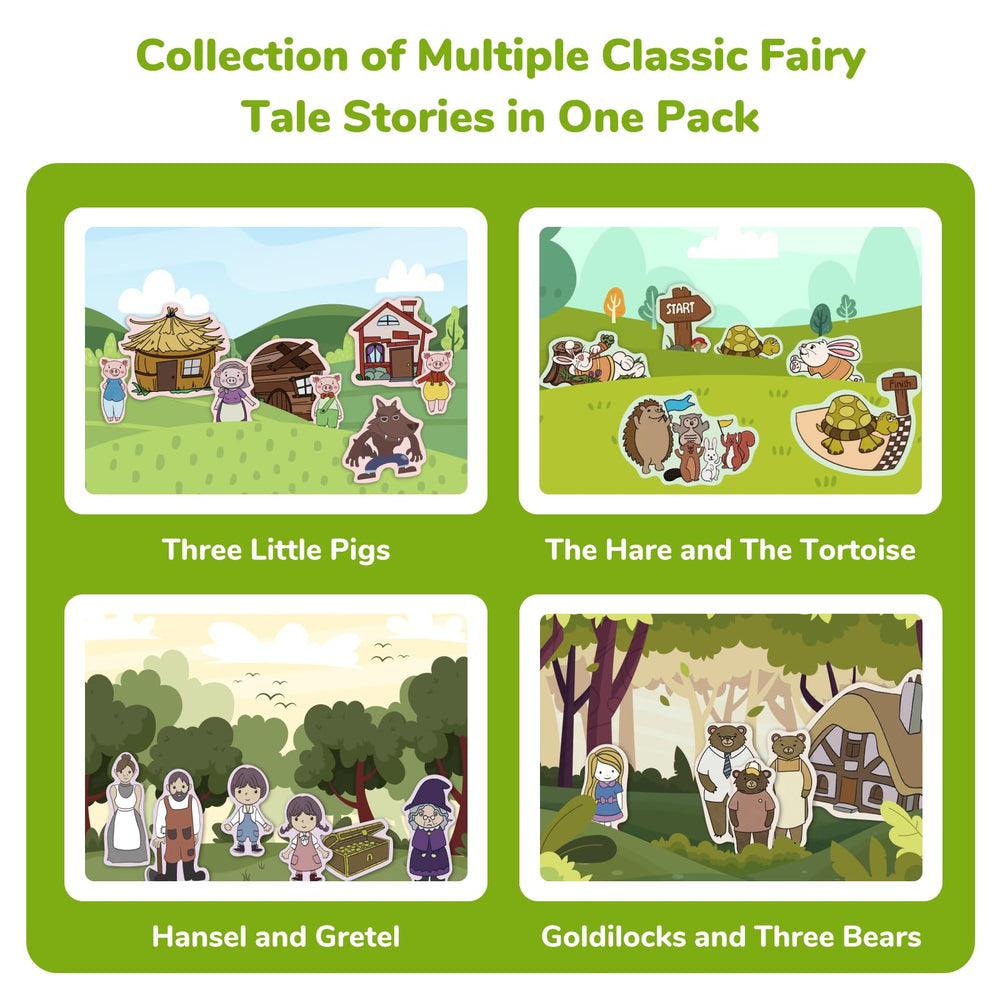 CHEFAN precut felt figures set with 55 pieces for storytelling.