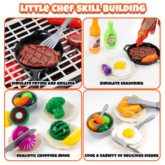 Cheffun Kids Grill Playset sink and side table demonstrates easy prep and cleanup.