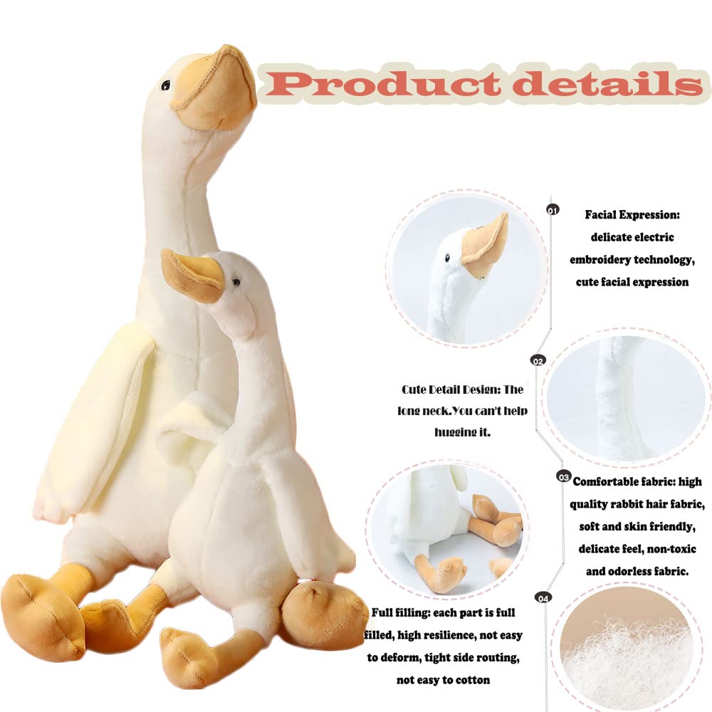 CHELEI2019 goose plush face closeup: expressive eyes and smooth fabric for a friendly look.