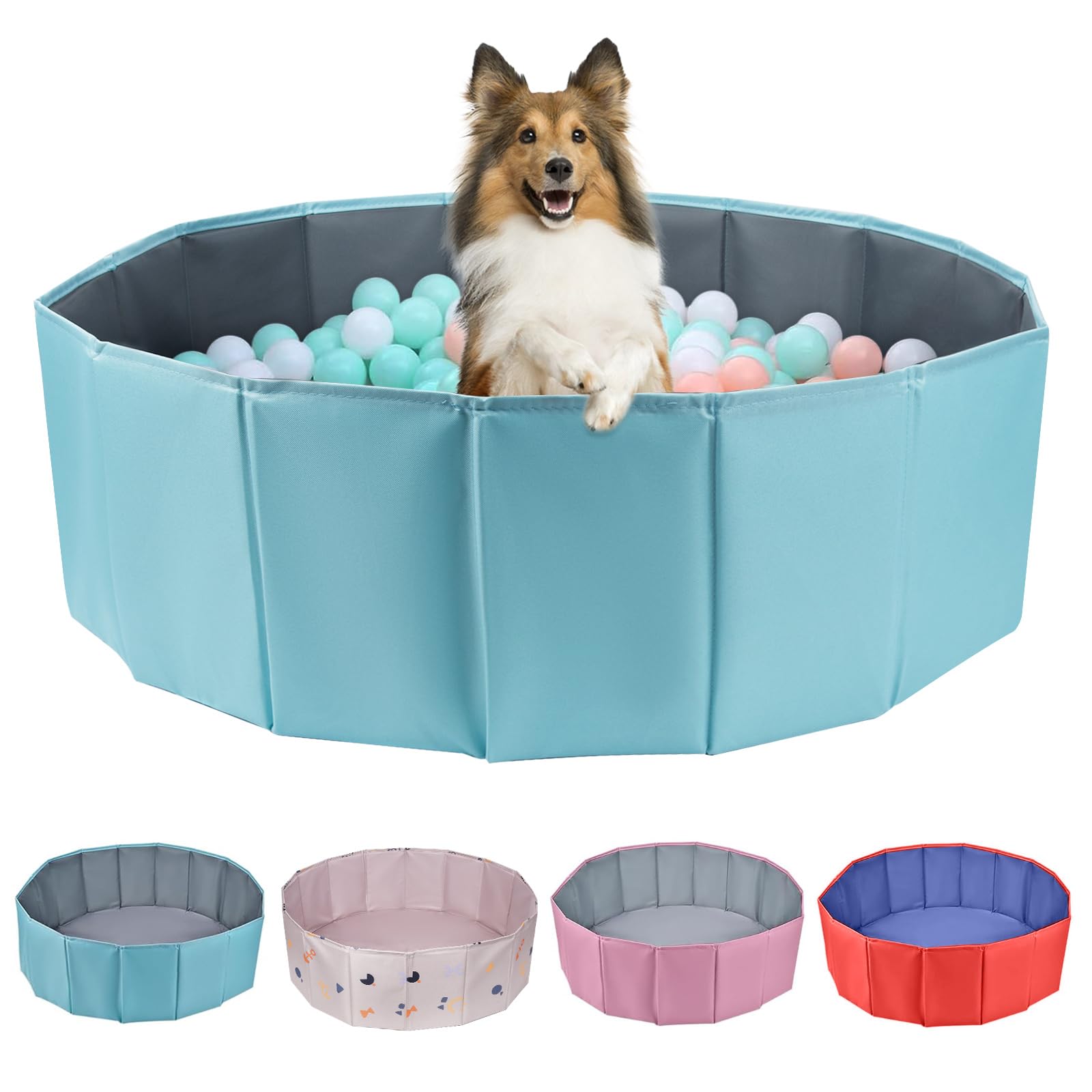 ChengFu dog ball pit foldable 47.24in diameter for indoor outdoor play and quick setup.