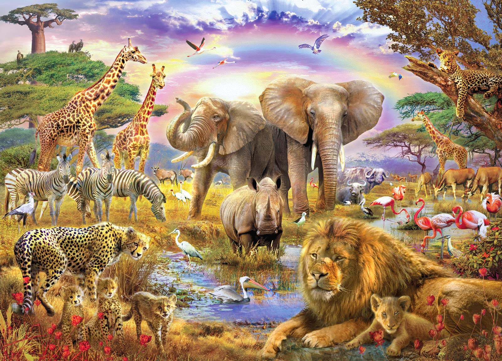 CHengQiSM 1000-piece African animal puzzle box packaging for gifting