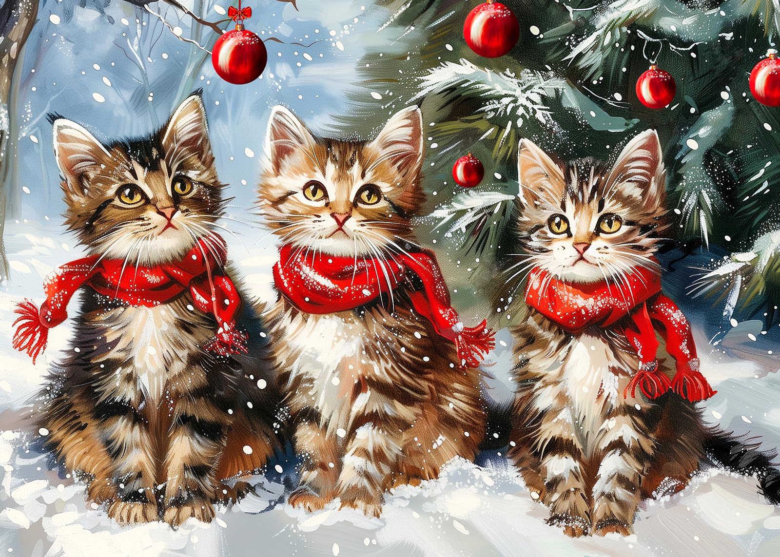 CHengQiSM Christmas kittens puzzle 1000 pieces for cozy evenings and family fun