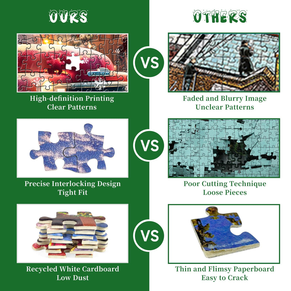 CHengQiSM Christmas Snowy Night puzzle, festive scene for focus.