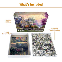 CHengQiSM spring landscape puzzle, bridge view, enhances relaxation and focus.