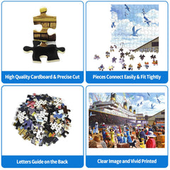CHengQiSM cruise ship oil painting puzzle offers a soothing, artful challenge for adults and teens.