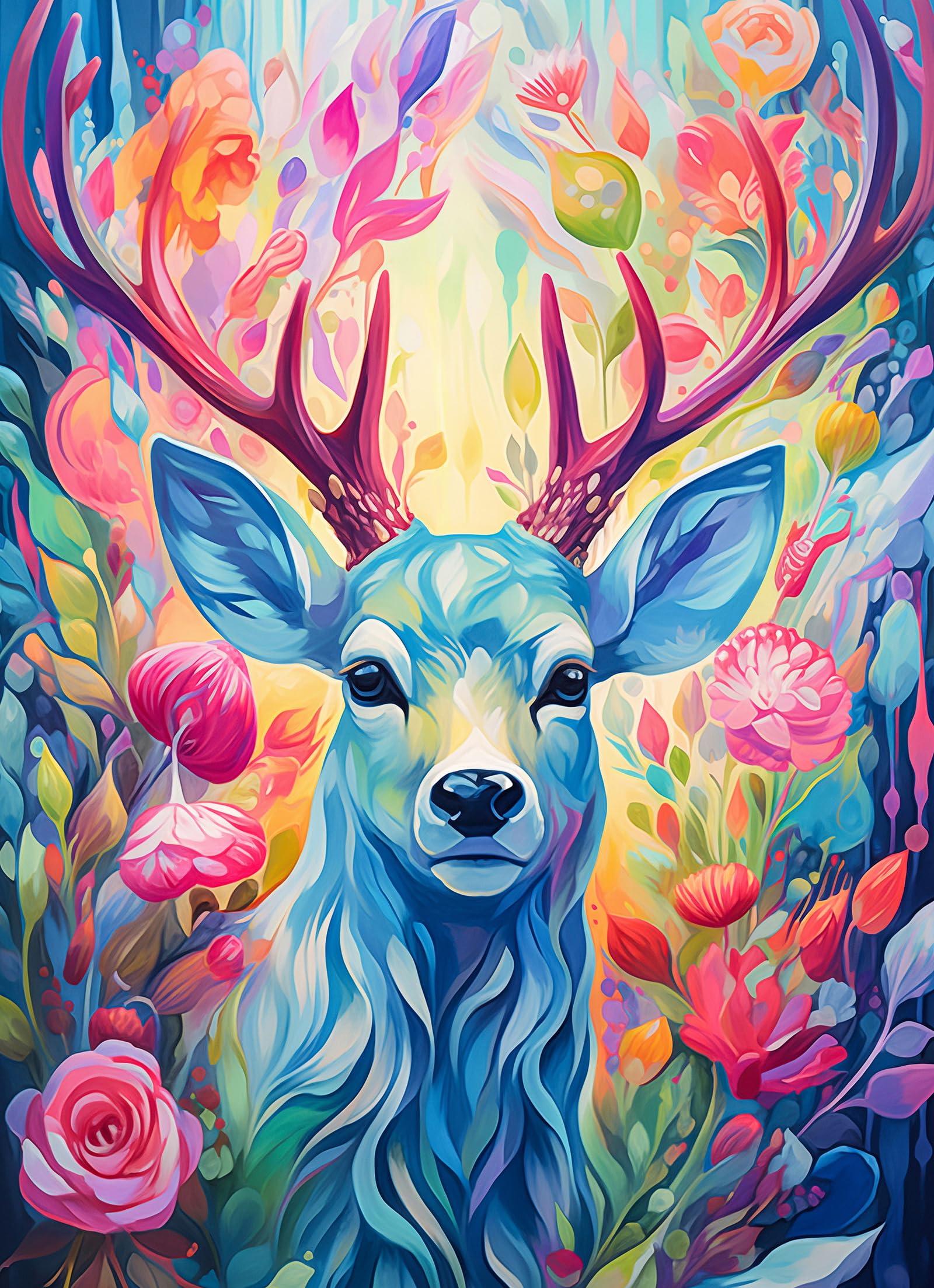 CHengQiSM 1000-piece deer puzzle with a vibrant geometric design, ideal for adults.
