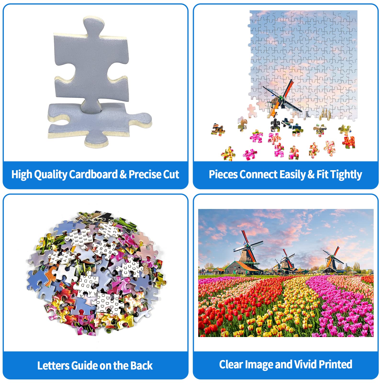 CHengQiSM Dutch Windmill puzzle, intricate scene ideal for family nights
