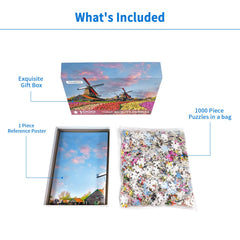 CHengQiSM Flower Jigsaw Puzzle 1000-piece, detailed artwork supports mindful time