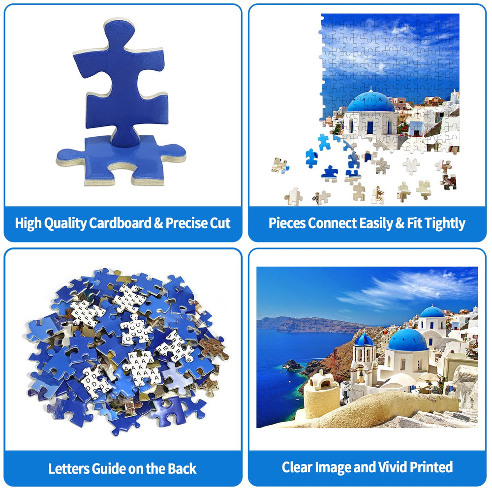 CHengQiSM Santorini landscape puzzle offering a scenic challenge for family bonding.
