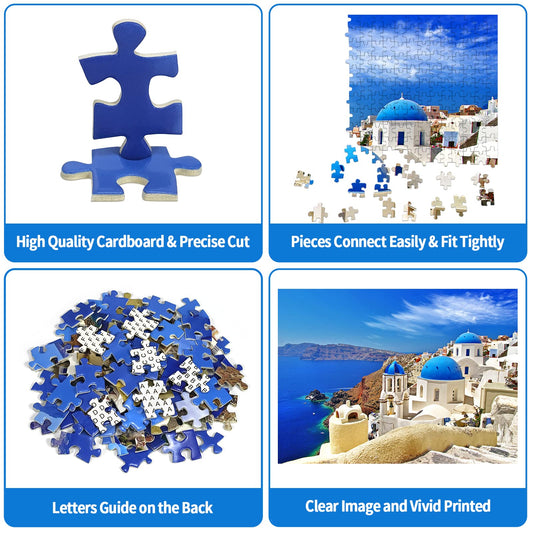 CHengQiSM Santorini landscape puzzle offering a scenic challenge for family bonding.