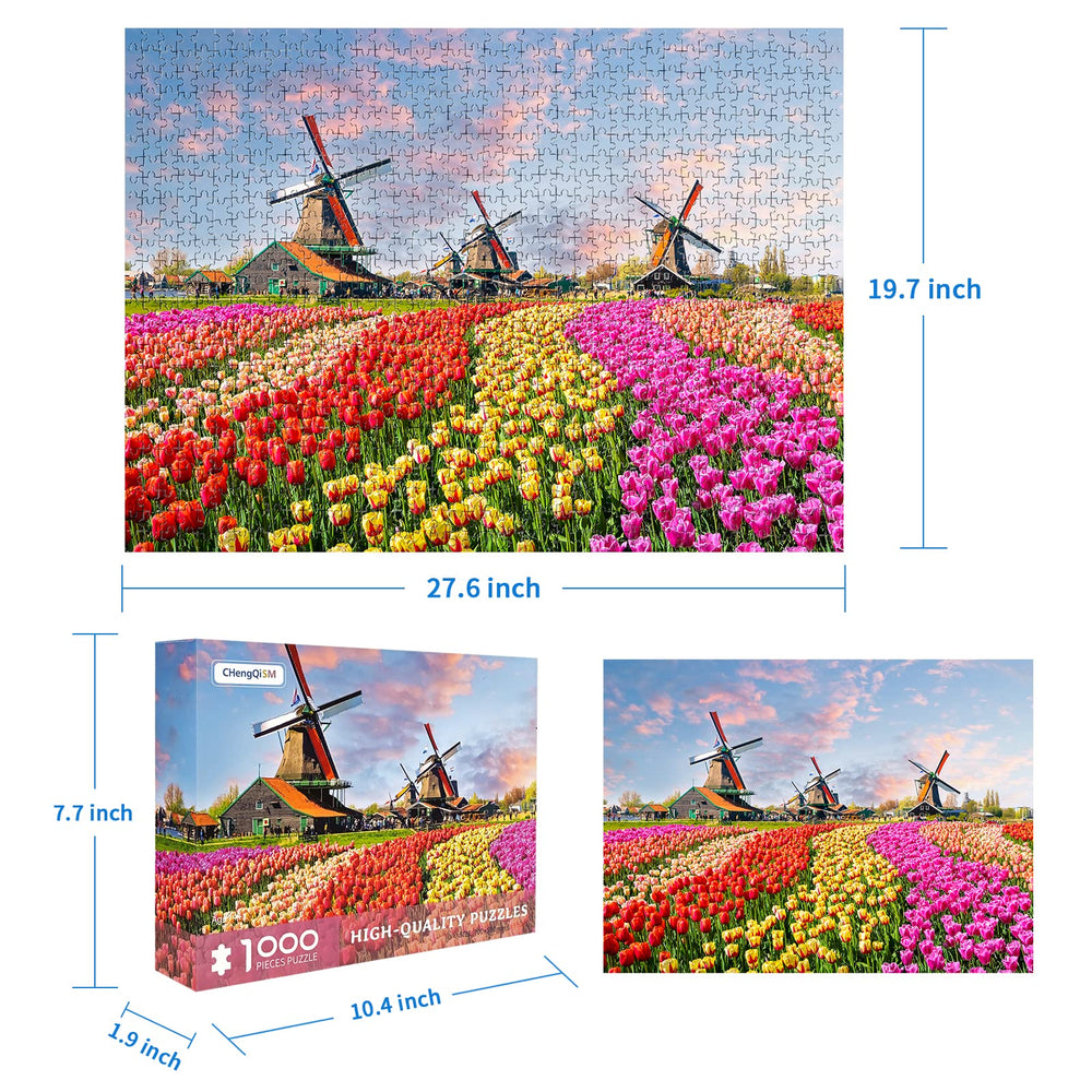 CHengQiSM Tulips Flowers Holland puzzle, vibrant petals for focused solving
