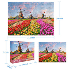 CHengQiSM Tulips Flowers Holland puzzle, vibrant petals for focused solving