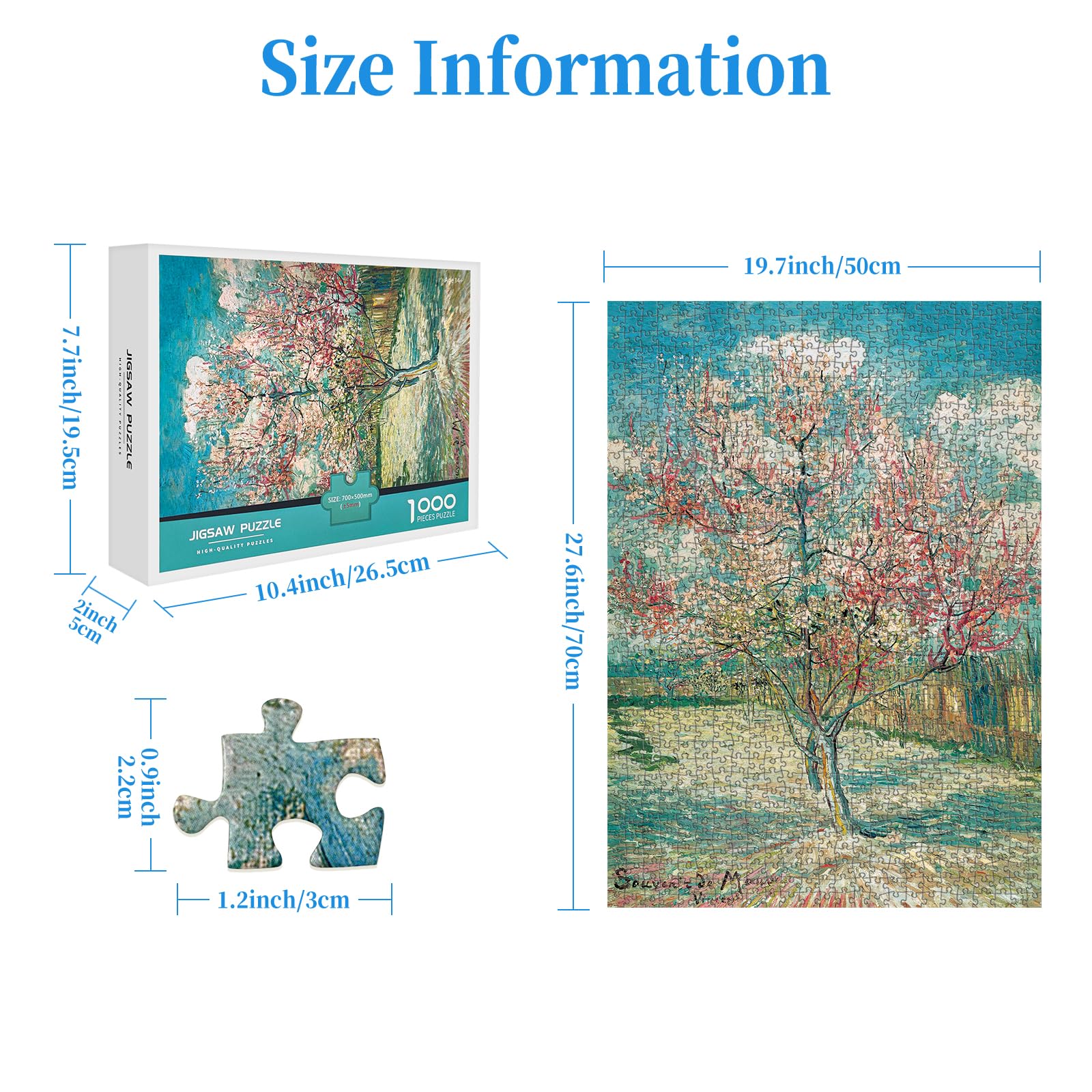 CHengQiSM 1000-piece puzzle pieces with precise cuts for a snug, satisfying fit.