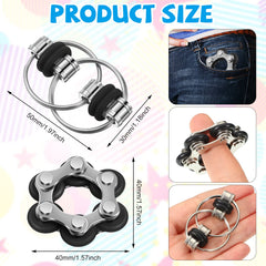 CHENGU bike chain keychain black, portable sensory tool for focus and calm