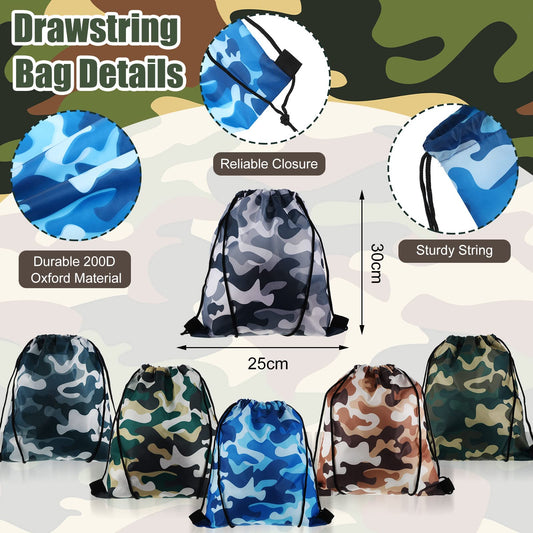 CHENGU camouflage drawstring bag design folds compactly for easy storage.