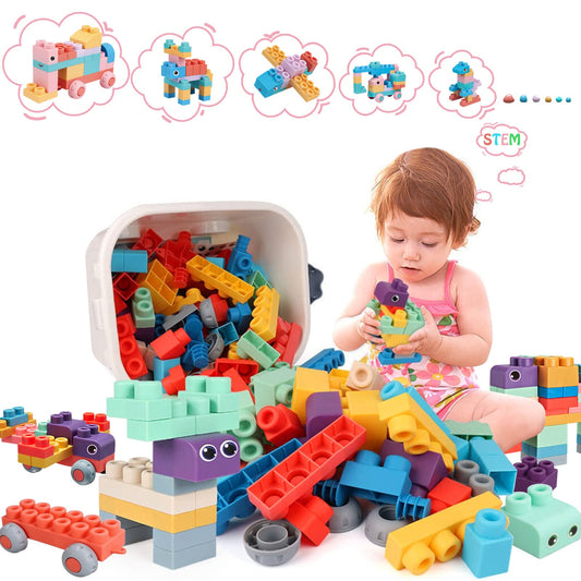 Chenxuanbro 78-pcs top stem soft building blocks for imaginative play and early STEM skills.