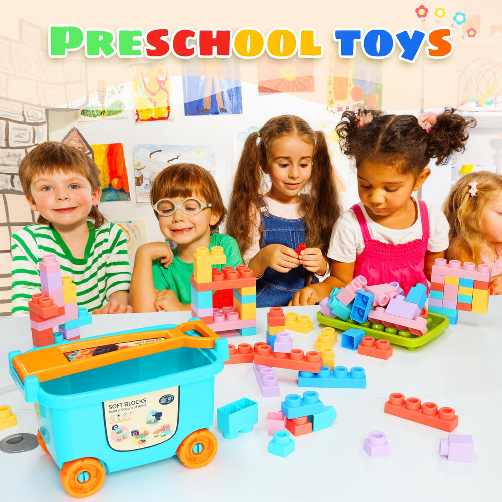 chenxuanbro colorful assembly with blocks encourages creativity and problem solving in kids.