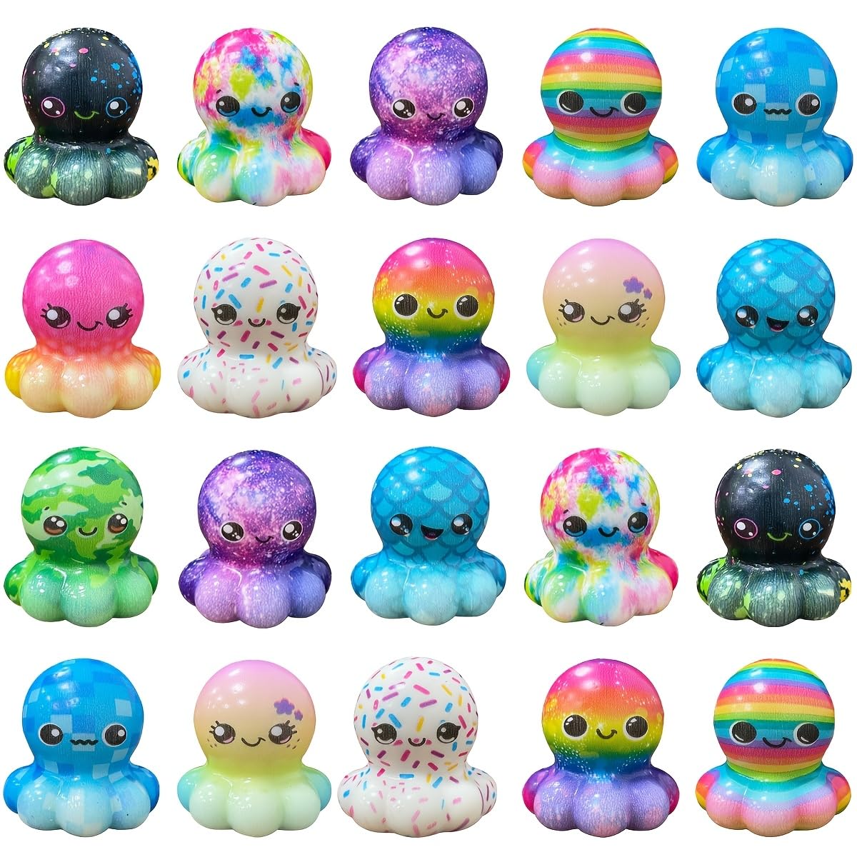 Cherislpy 24-pack octopus squishy toy colorful for party favors and sensory play