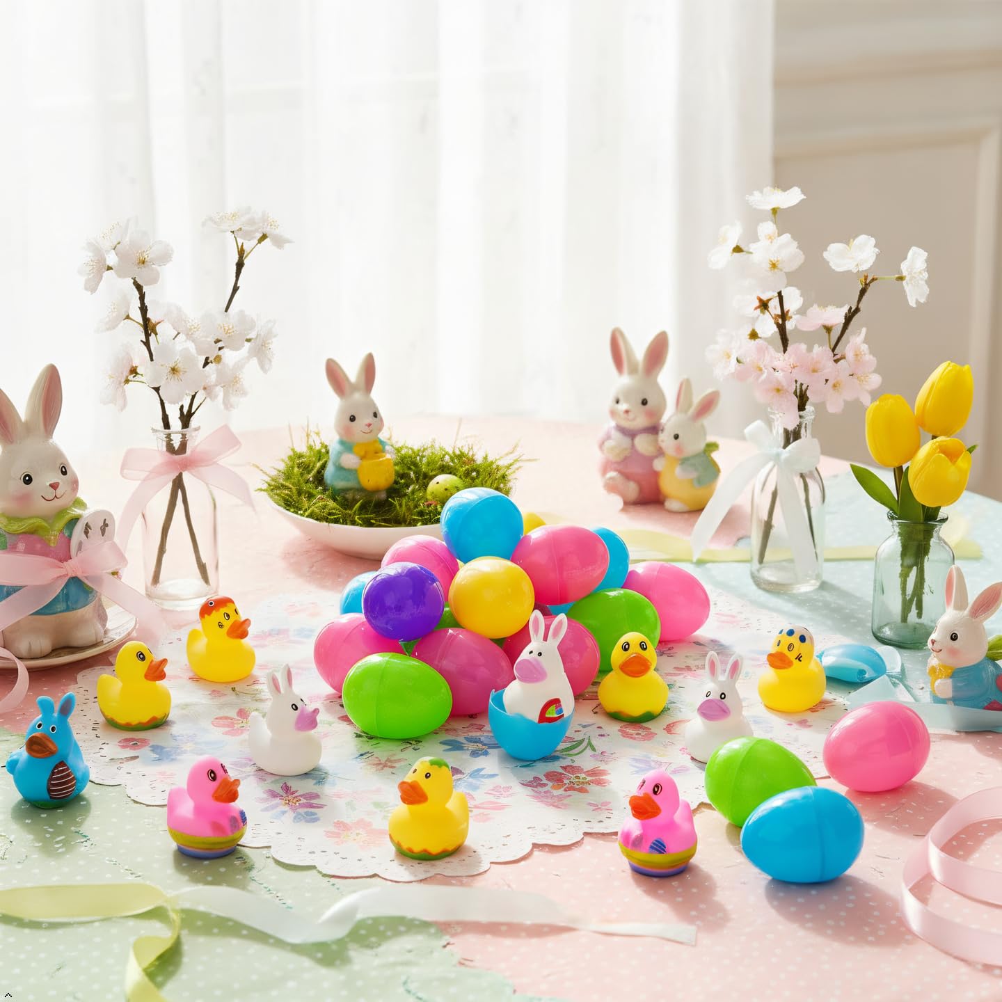 Cherislpy bath-time duckies—soft rubber texture and easy to clean after splashes.