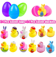 Cherislpy bunny duckies in bright eggs—perfect for bath time play.