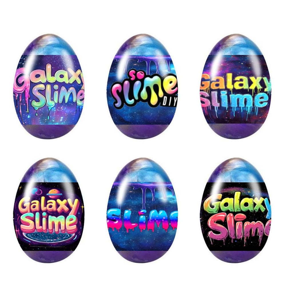 Cherislpy Easter Galaxy Slime Egg Set showcases colorful stretch for Easter basket fun