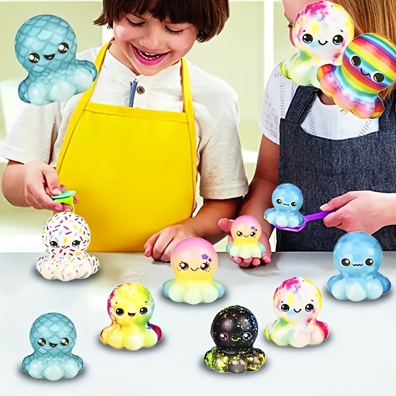 Cherislpy octopus squishy toy being squeezed with satisfying tactile feedback