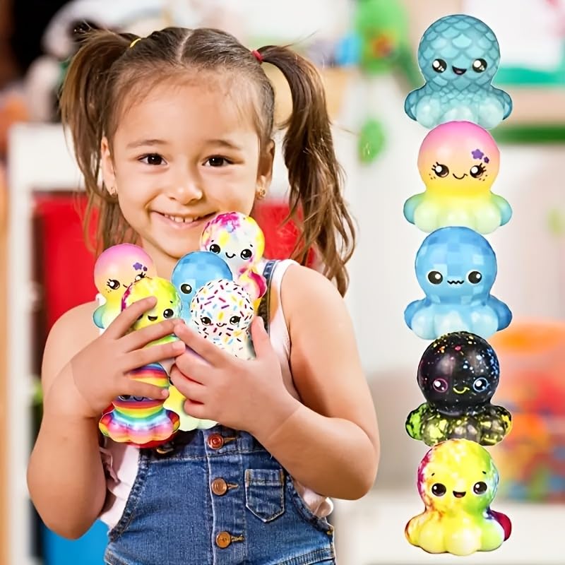 Cherislpy party-favor octopus squishy colorful mini prize for events