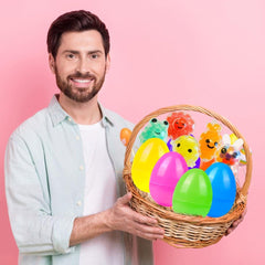 Cherislpy squishy toys inside eggs for easy bath time and gift basket fun.