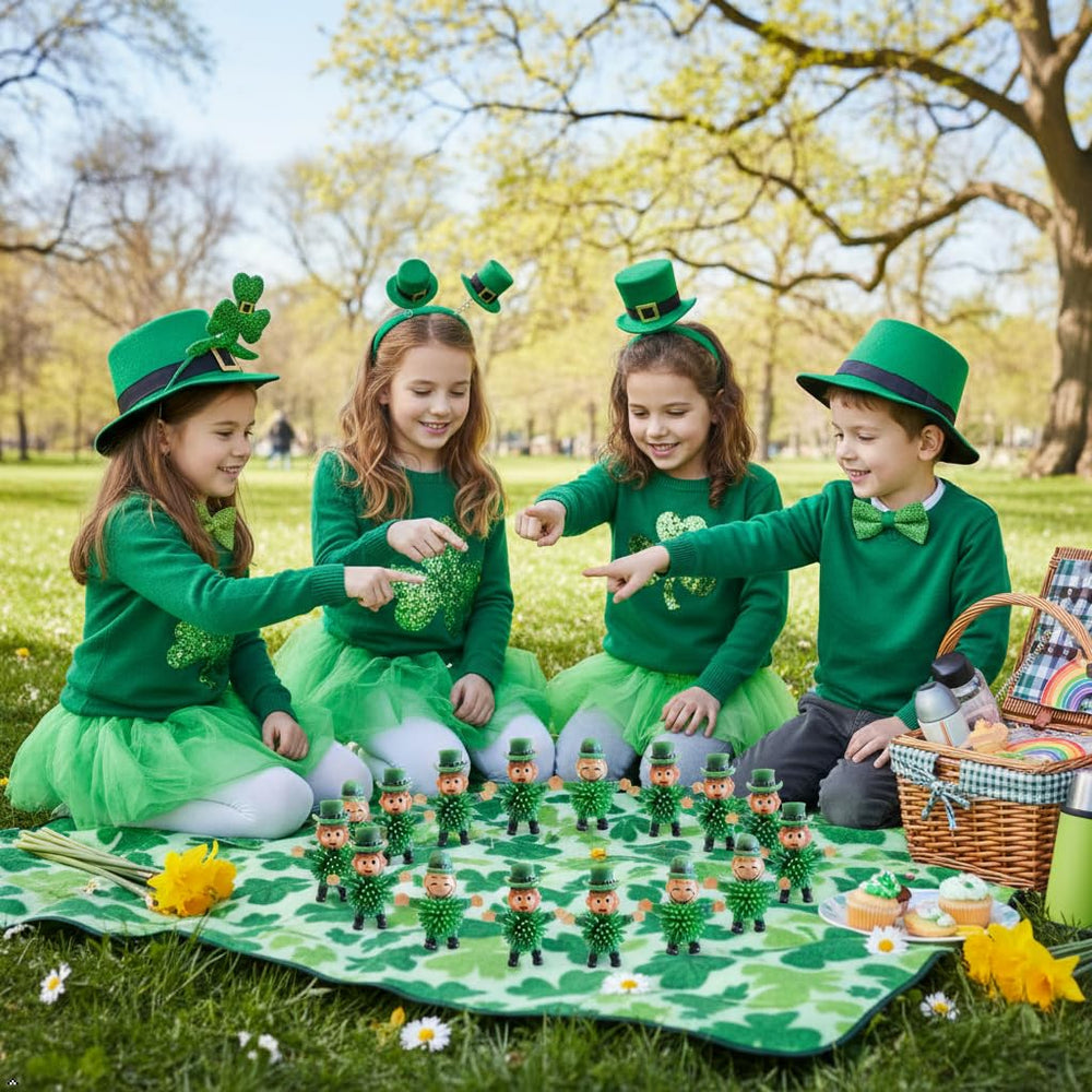 Cherislpy leprechaun squeeze toy shamrock brightens home decor and events.