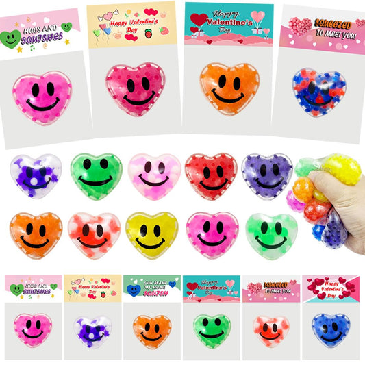 Cherislpy heart-shaped Valentines squeeze ball, ideal for classroom party favors.