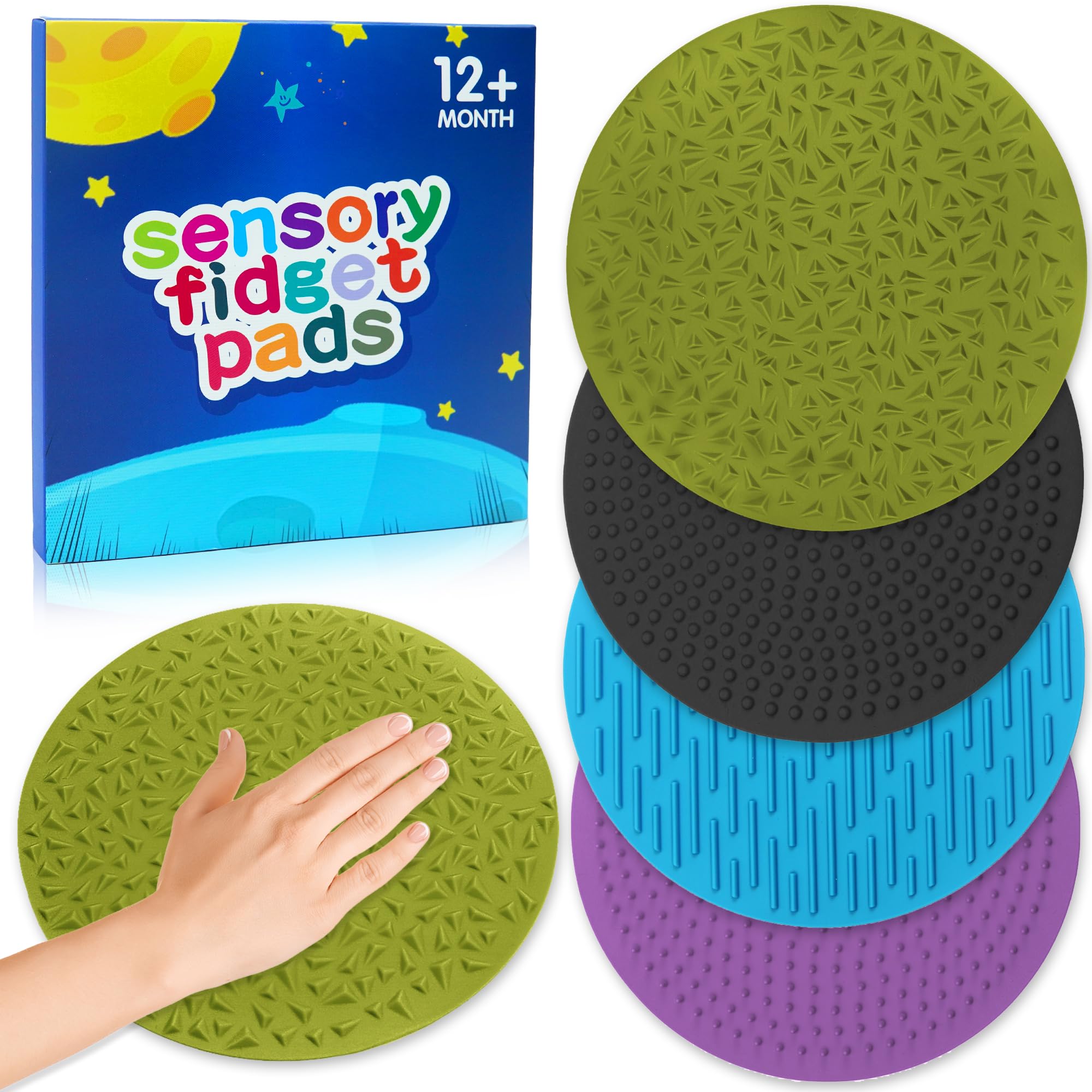 CHESLICR 4PC sensory wall fidget toys in bright colors promote focus and calm