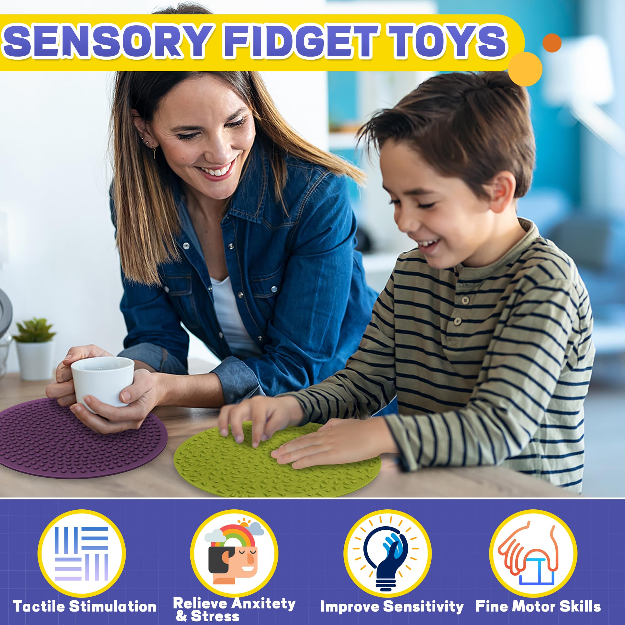 CHESLICR classroom calm-down fidget pad provides quiet, safe tactile stimulation