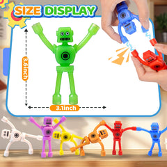 CHESLICR magnetic robot men travel toy green, encourages quiet play and creativity