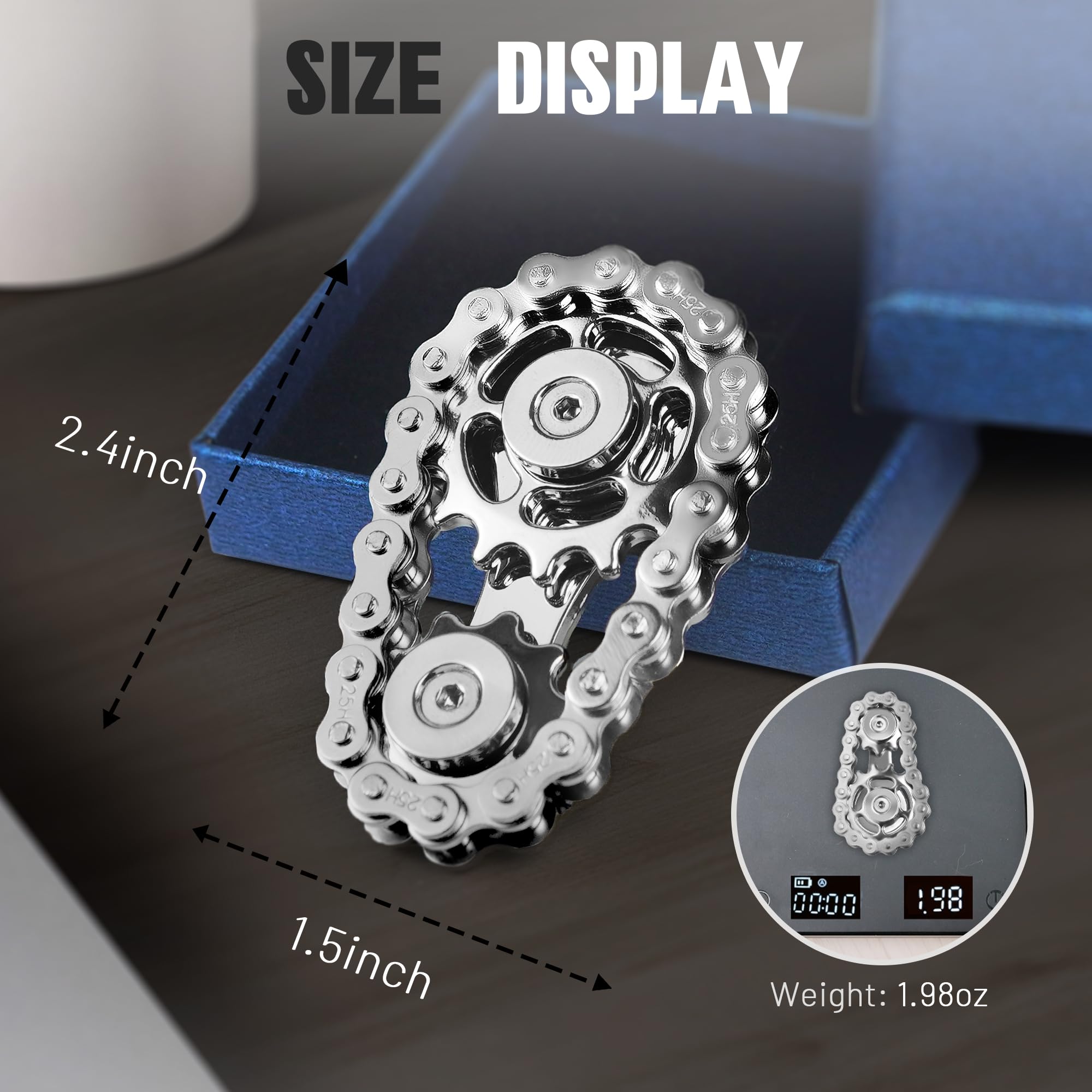 CHESLICR metal fidget bike chain spinner-style for focused fingertips.