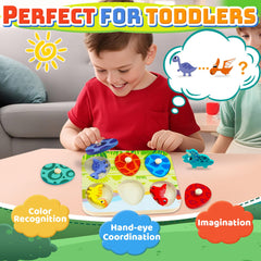 CHESLICR dinosaur puzzle is a Montessori inspired toy for curious toddlers.
