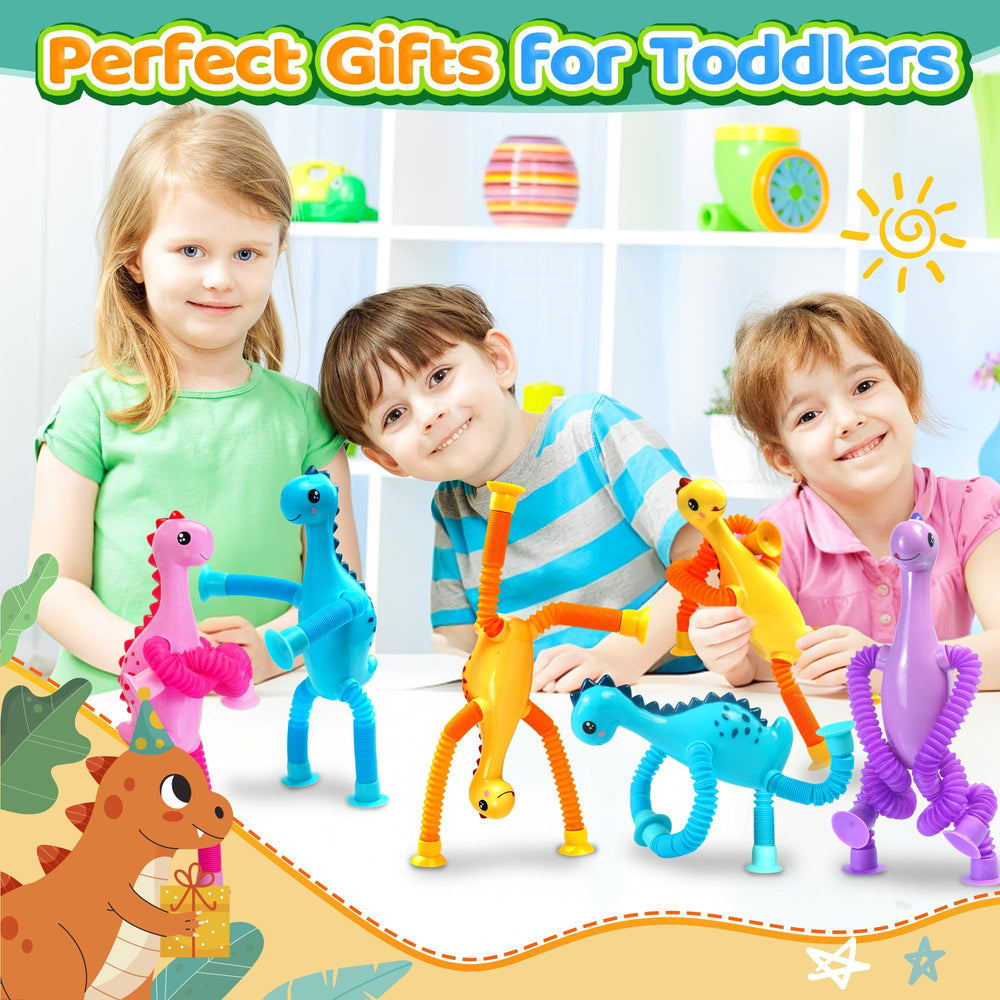 CHESLICR pop-tube dinosaur assembly fosters dynamic play and sensory exploration