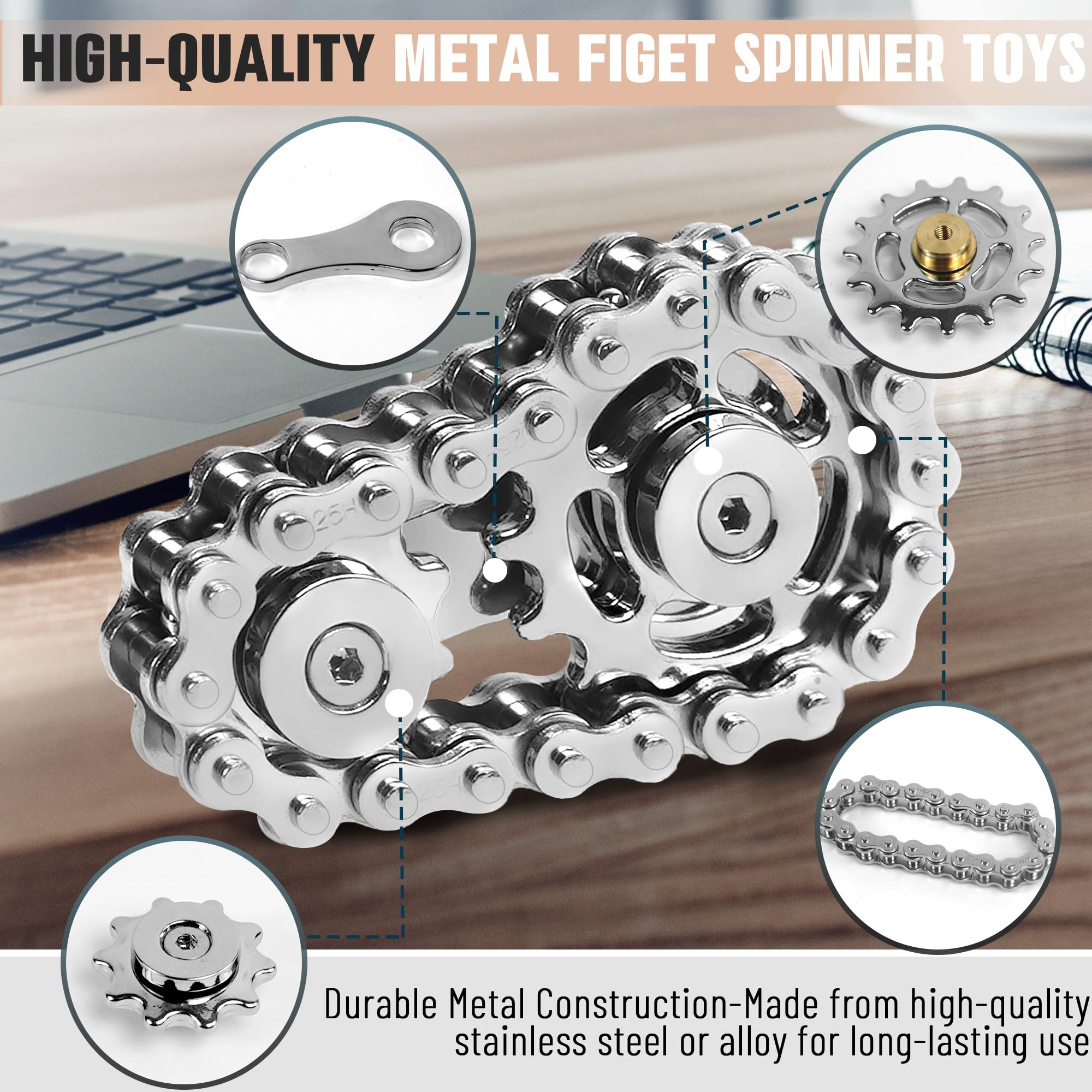 CHESLICR stainless steel fidget chain offers durable daily carry.