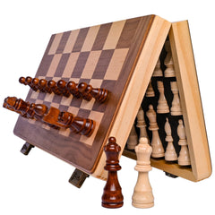 Chess Armory 15inch magnetic board folded for compact travel and storage.