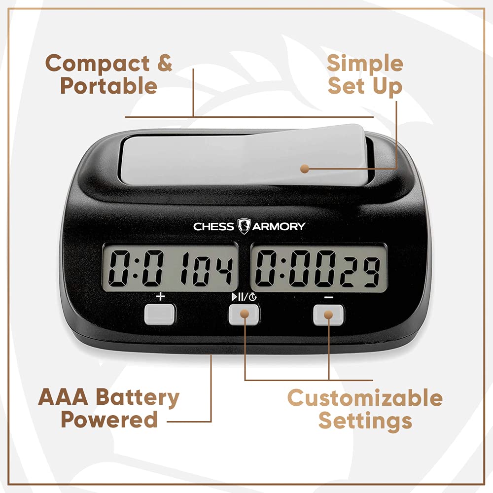 Chess Armory Digital Chess Clock side controls for intuitive operation