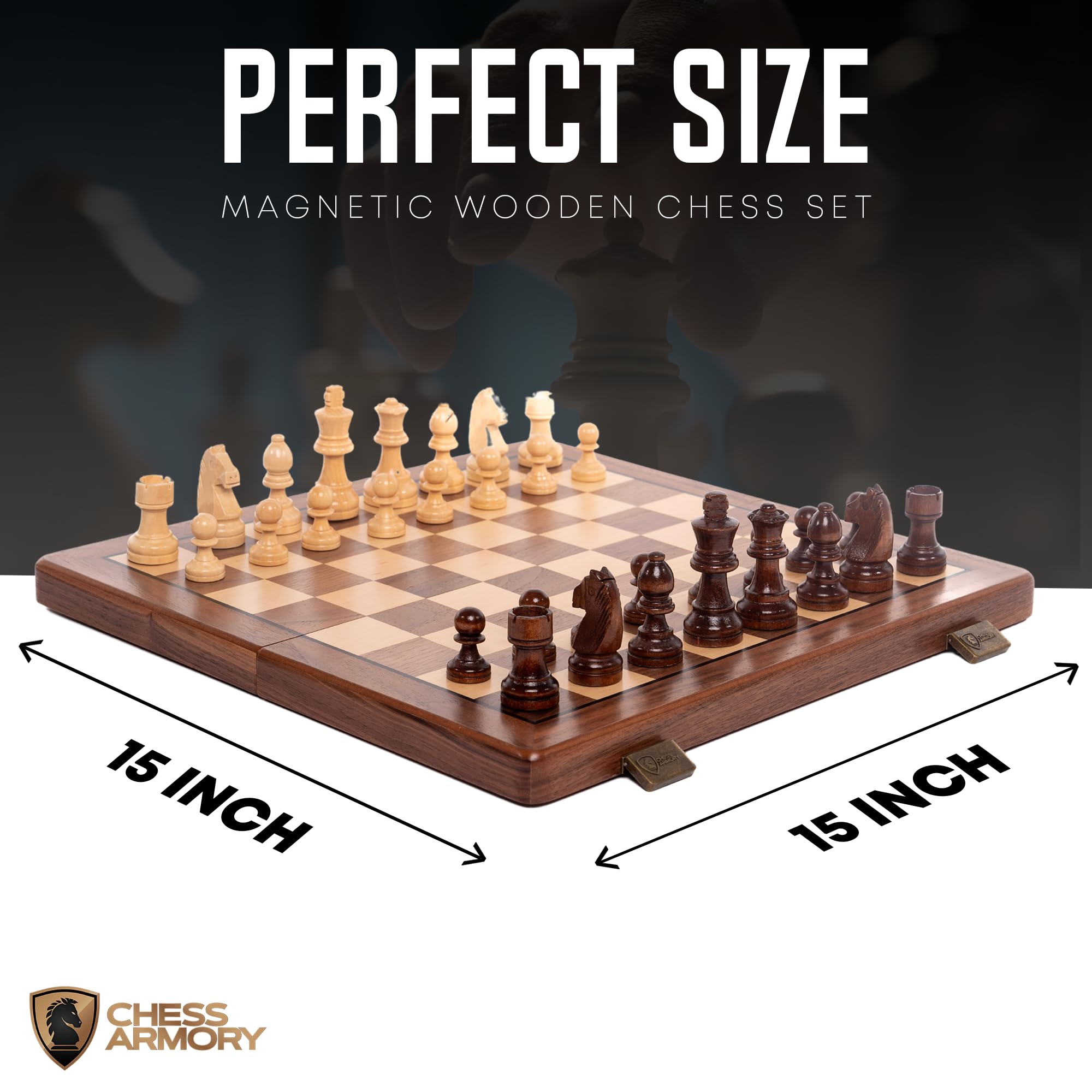 Chess Armory magnetic pieces stay secure during transport