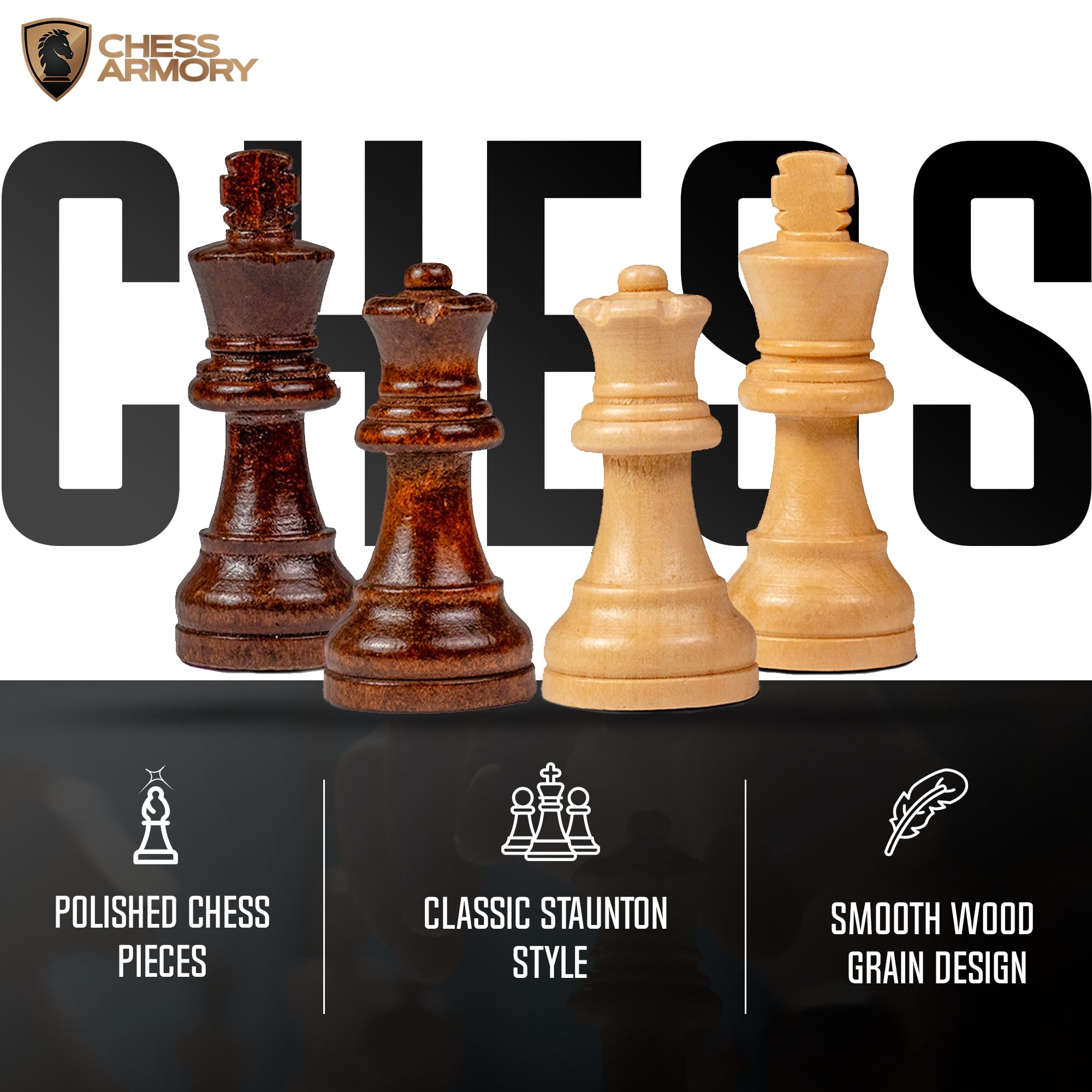 Chess Armory non magnetic design for stable play.