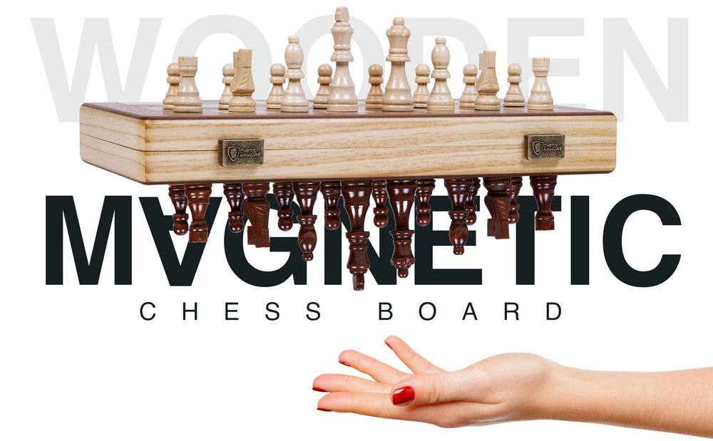Chess Armory walnut surface adds a refined touch to home game nights.