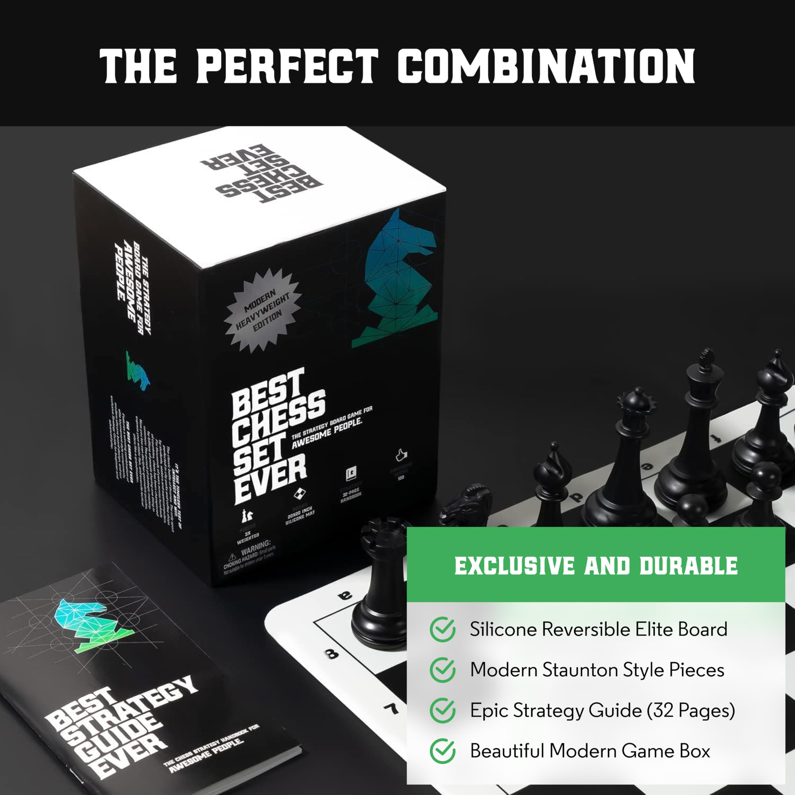 Chess Geeks Best Chess Set Ever 4-inch king adds authoritative presence for tournament moves.