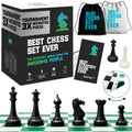 Chess Geeks Best Chess Set Ever roll-up board ready for travel use.