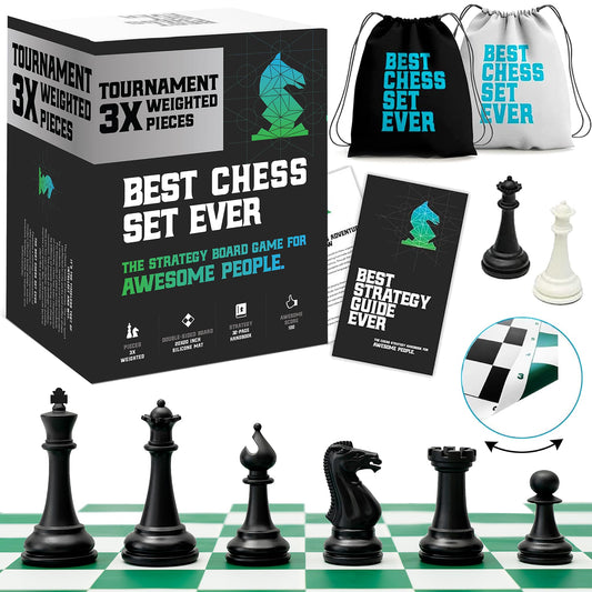 Chess Geeks Best Chess Set Ever roll-up board ready for travel use.