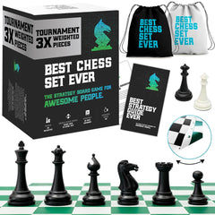 Chess Geeks Best Chess Set Ever roll-up board ready for travel use.