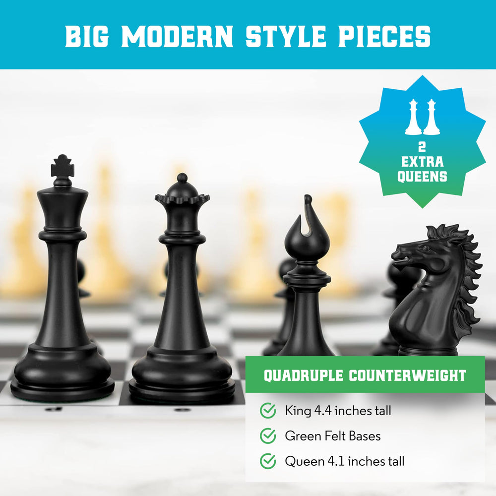Chess Geeks compact travel box fits the set for on-the-go play